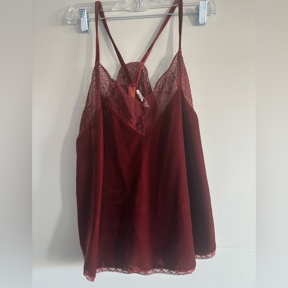 American Threads Tops - American Threads Burgundy Lace Camisole